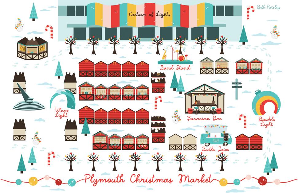 Illustrated Christmas Market map